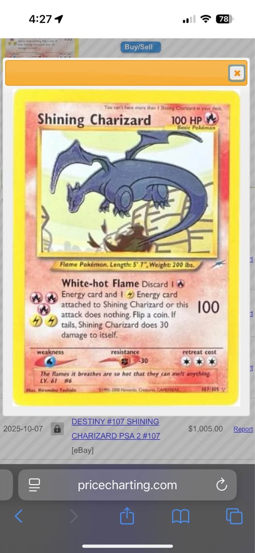 Shining Charizard Pokemon graded cards psa | Used - like new