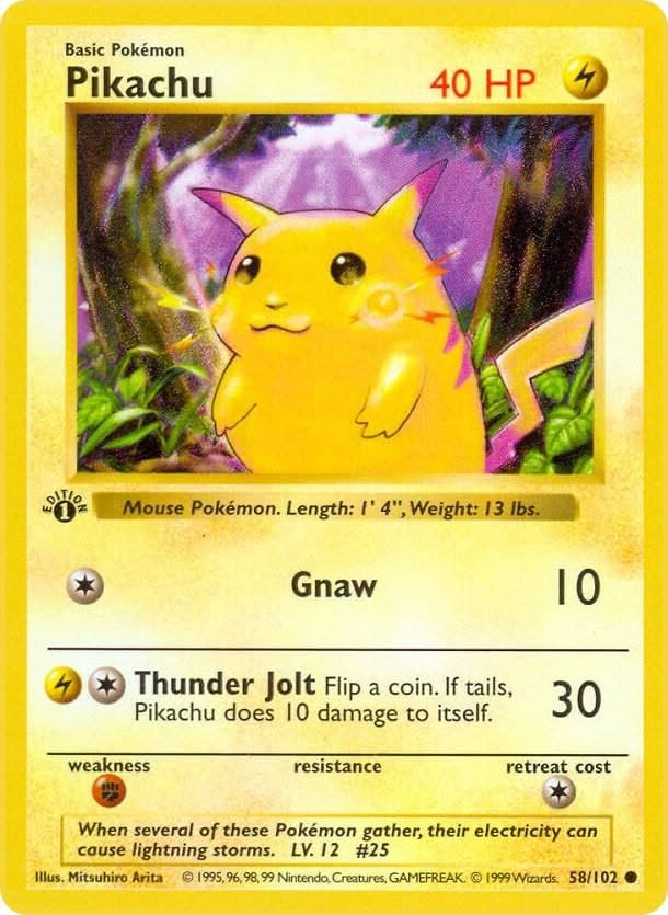 Buying 1st edition Pikachu card from base set - Facebook
