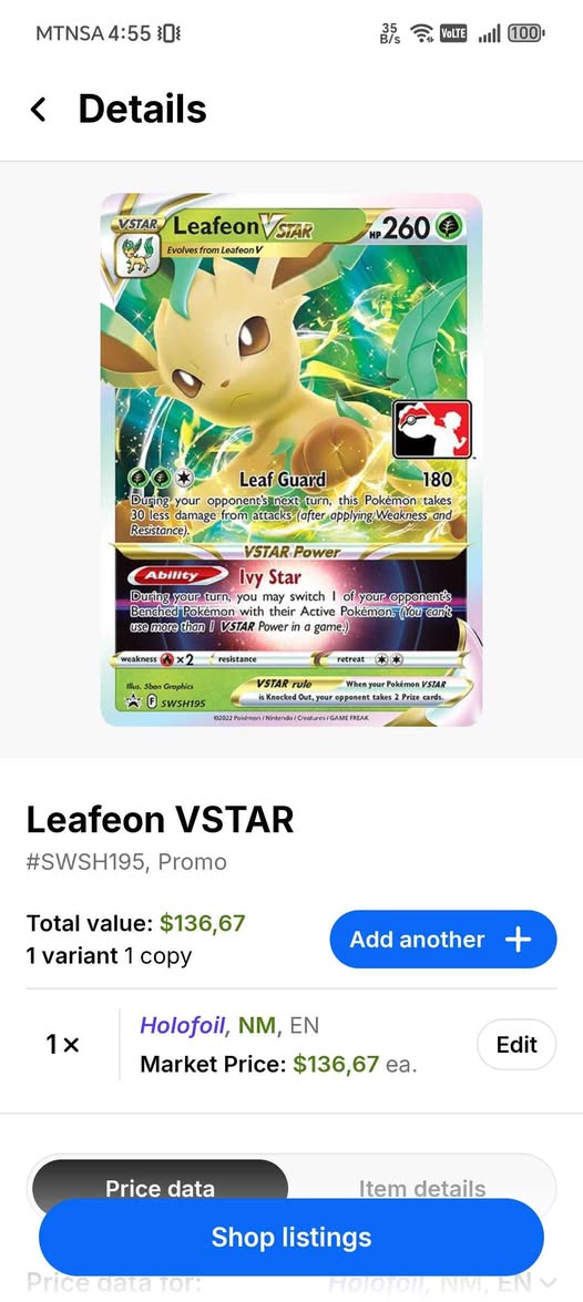 Selling my leafeon vstar promo swsh195 | Cape Town, Western Cape