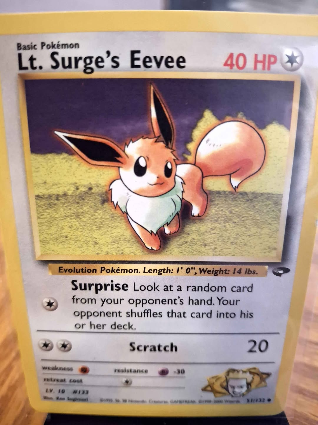 1998 Pokemon Lt.Surge's Eevee 51/132.$15. cash only no shipping ...