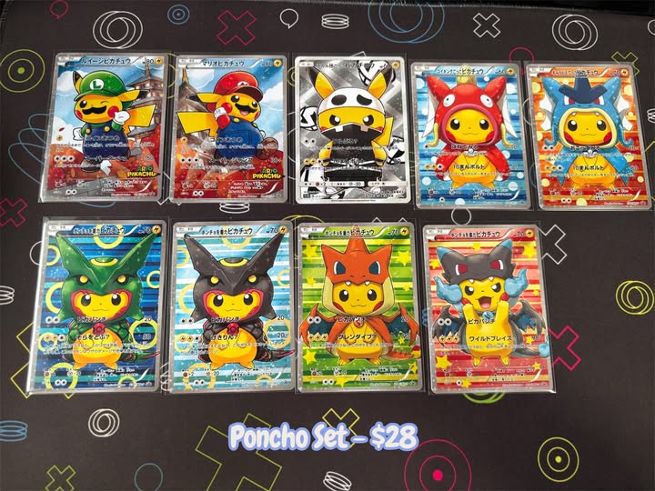 Pikachu poncho proxy card set for $28 - Facebook
