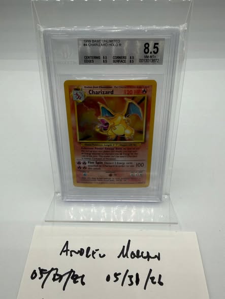 Charizard Base Set 4/102 PSA 8.5 for sale at $1500 shipped