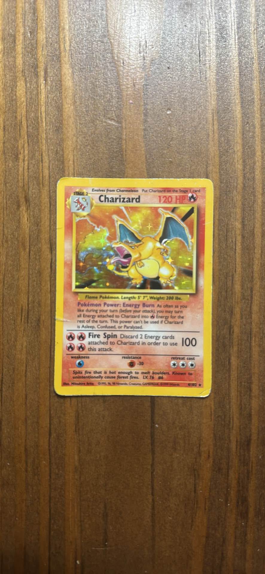 4/102 Holofoil Classic Charizard card from the 1999 Base Set ...