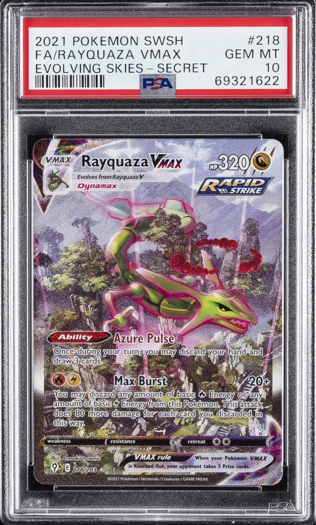Rayquaza VMAX Alt Art #218 Evolving Skies