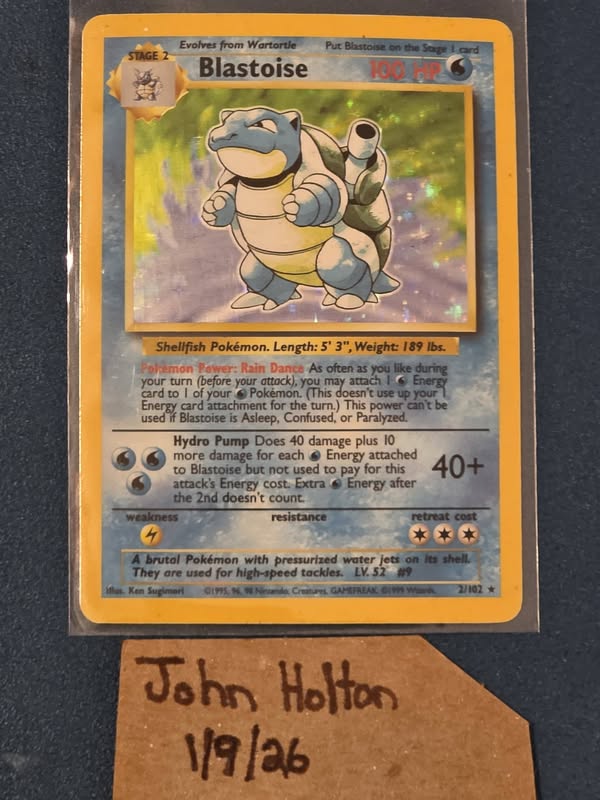 For Sale Base Set Blastoise Condition: HP Starting price: $80 ...