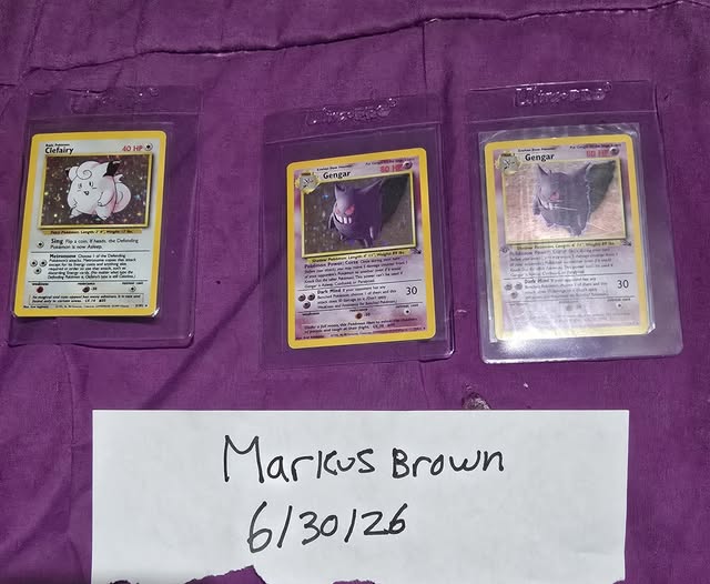 Pokemon cards for sale: Gengar Fossil and Clefairy Base Set