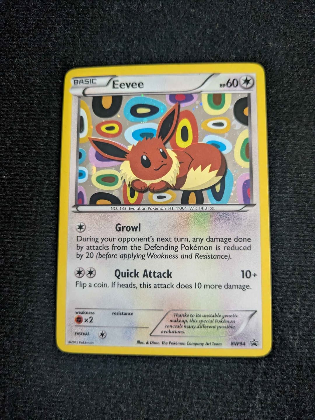 Pokemon TCG Eevee Promo Card BW94 | Used - Good | Marion, Iowa
