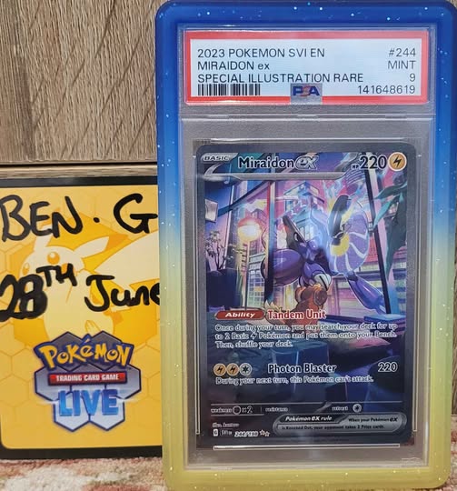 2023 - Miraidon ex 244/198 Special Illustration Rare PSA 9 with Gaurd