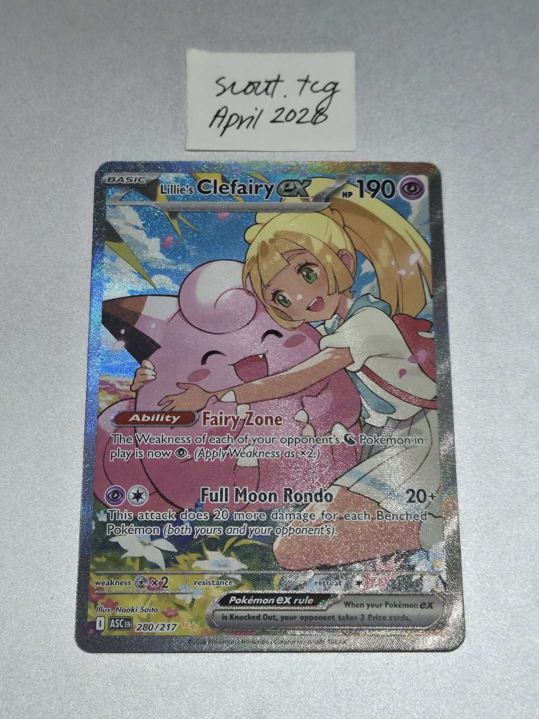 For sale: Lillie's Clefairy EX SIR ASC 280/217 Condition - Facebook