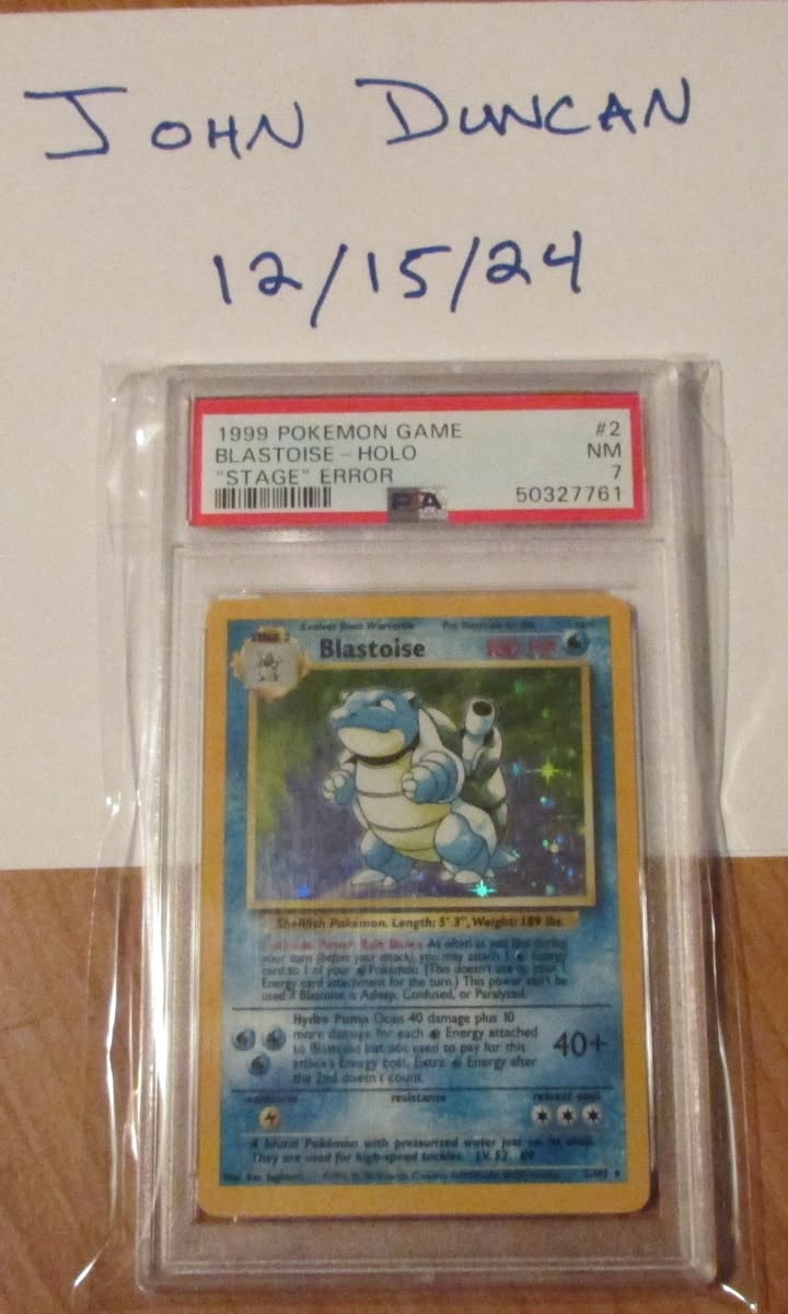 For sale: 1999 Pokemon Unlimited Blastoise holo "No Stage Error"