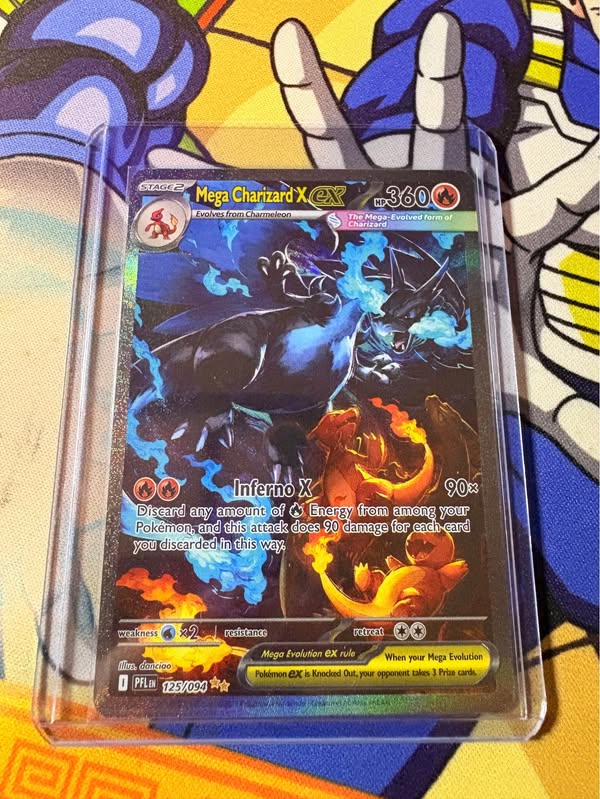 Pack fresh. 125/094 Mega Charizard X, Phantasmal Flames.