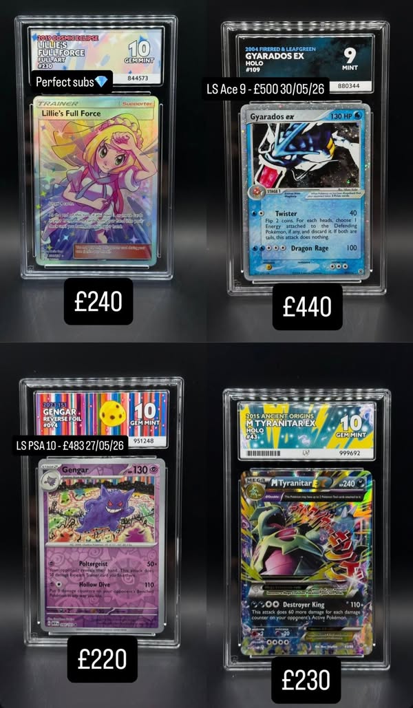 TCG cards for sale including Gyarados ex and Tyranitar - Facebook