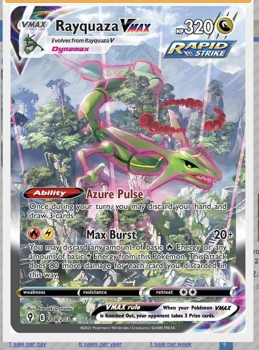 Rayquaza VMAX Alt Art #218 Evolving Skies