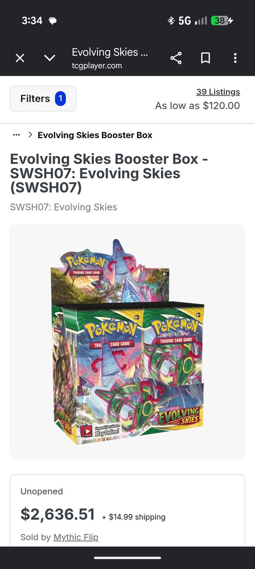 Selling Pokemon Evolving Skies booster boxes at a low price