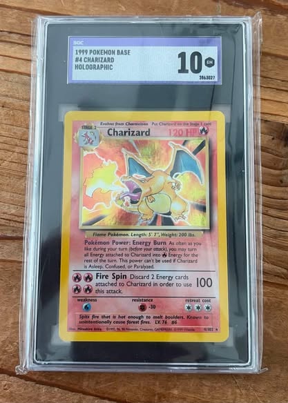 Rare Charizard base unlimited holo card for sale - Facebook