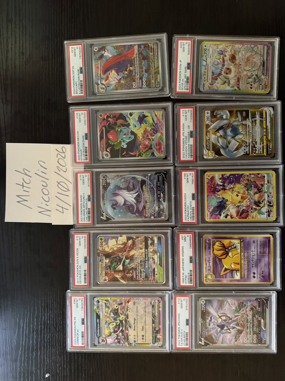 Ubreon ex #060 PSA 10 - $80 Ivysaur Mega #134 PSA 10 - Facebook