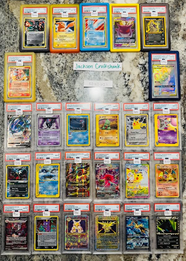 $3000 Shining Tyranitar PSA 9- $2850 Gold Star Gyarados PSA 1