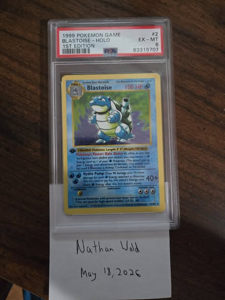 1st edition Blastoise Base PSA 6 for sale. Looking for $2500 obo ...