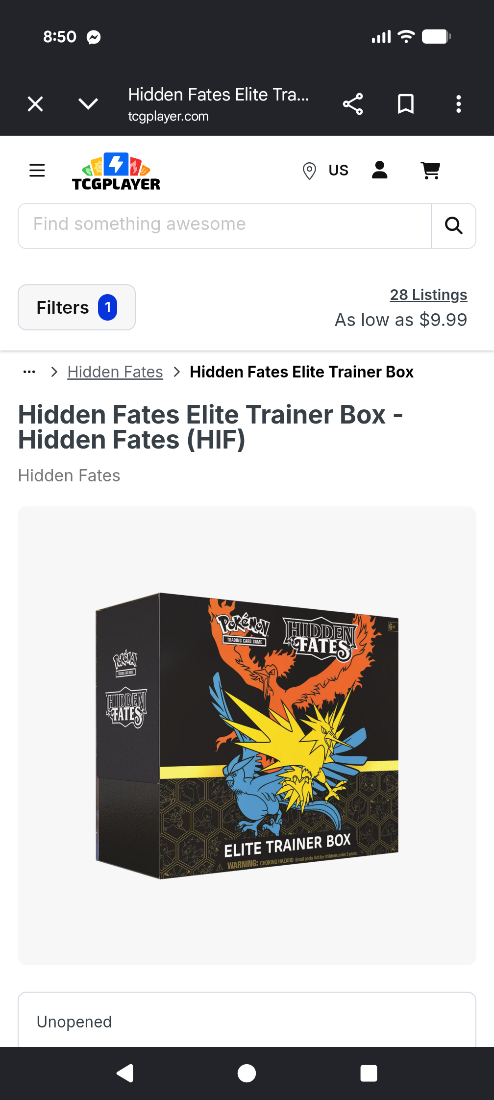 Hidden Fates Elite Trainer Box