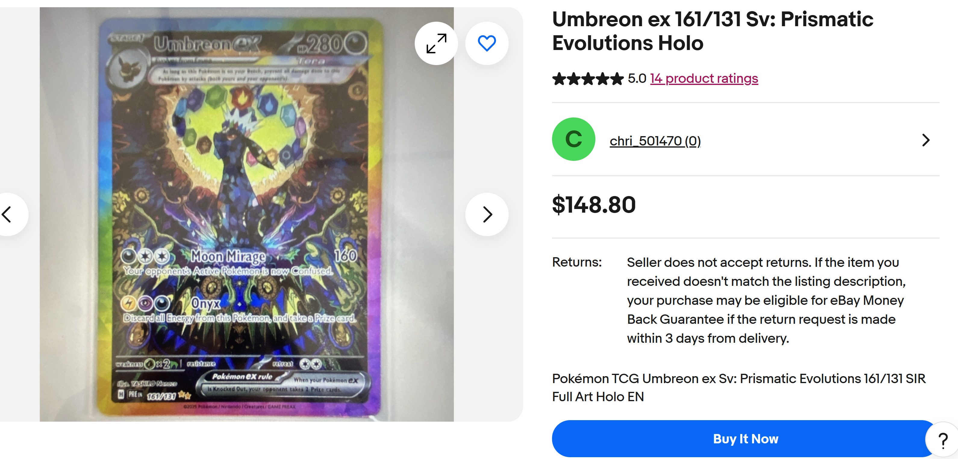 Umbreon ex 161/131