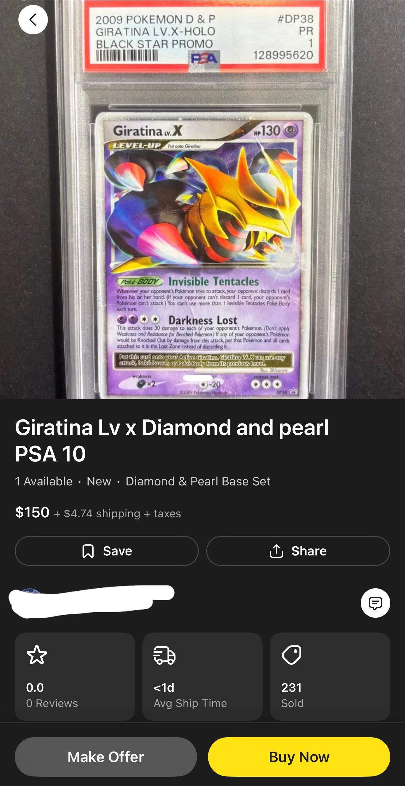 Giratina LV.X DP38